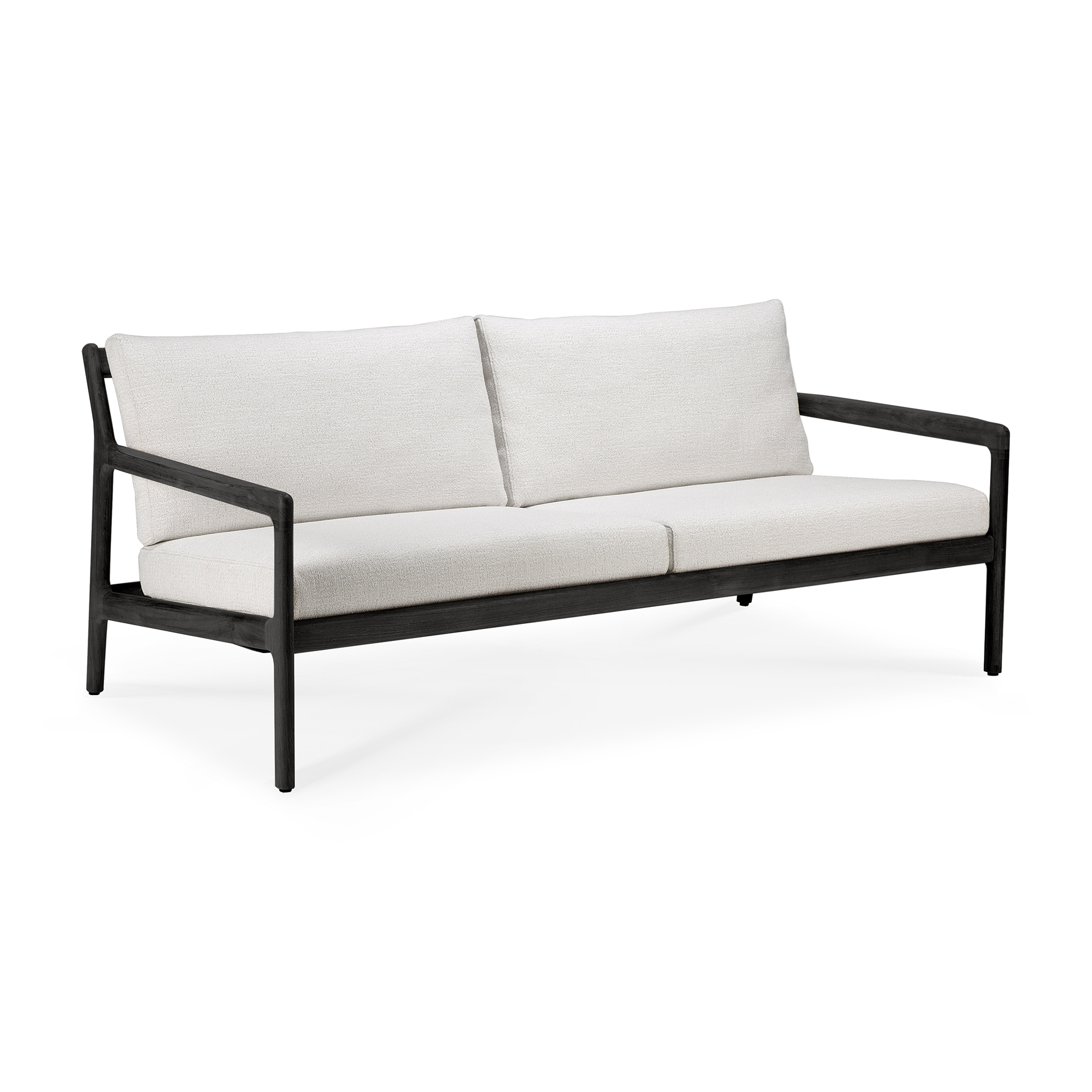 Teak Jack sofa 180cm - zwart - compleet - off white kussen