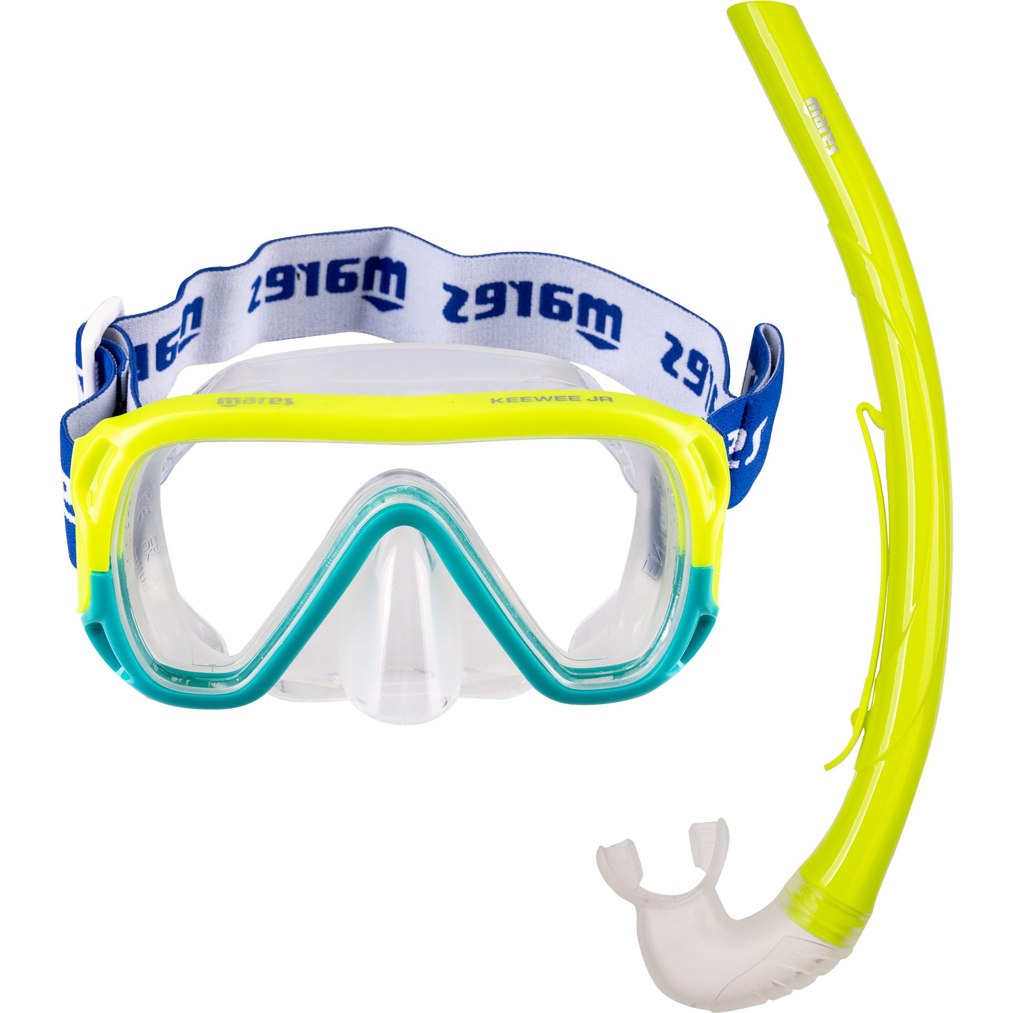 Mares Keewee Combo Jr. Schnorchelset Kinder yellow aqua clear