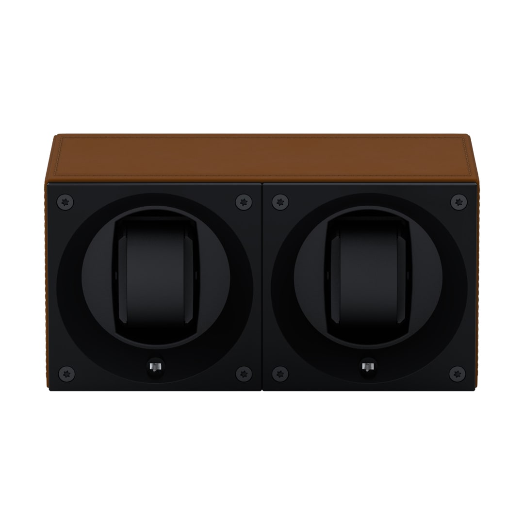 SwissKubik Masterbox Leder Cognac - 2 Uhren