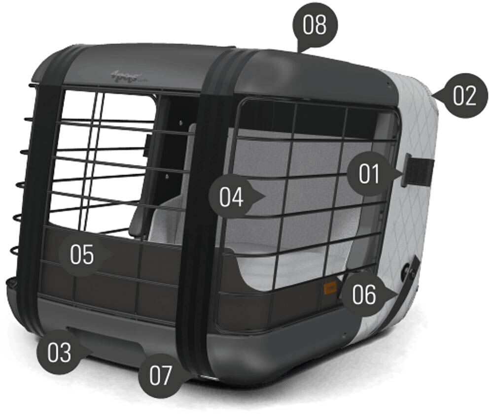 4Pets Caree - Autobench - Lichtgrijs - 4957x5147.2x46.5 cm
