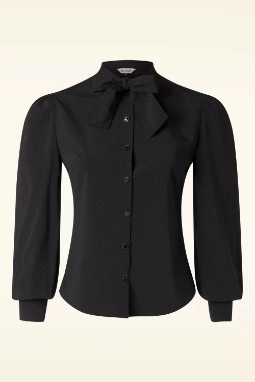 Banned Retro Spot Texture blouse in zwart