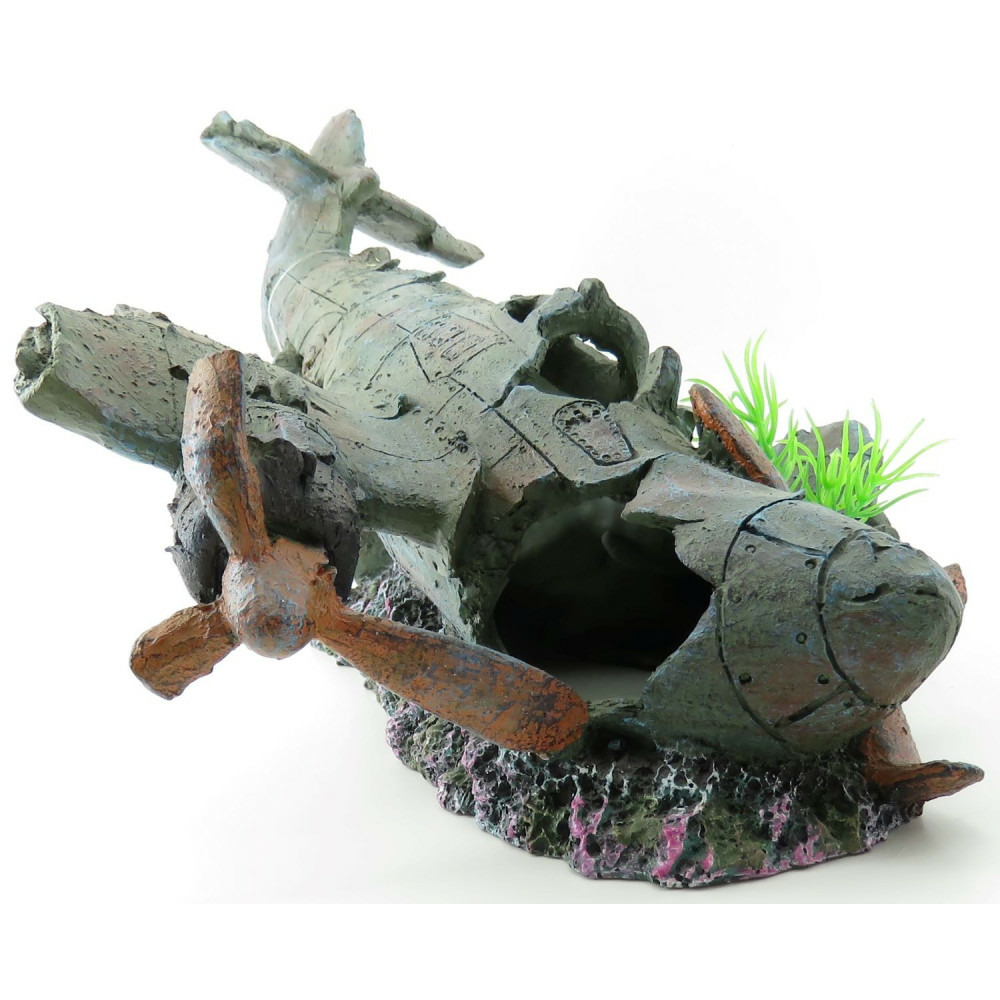 Avion philo. 35 x 25 x 18 cm. Décoration aquarium.