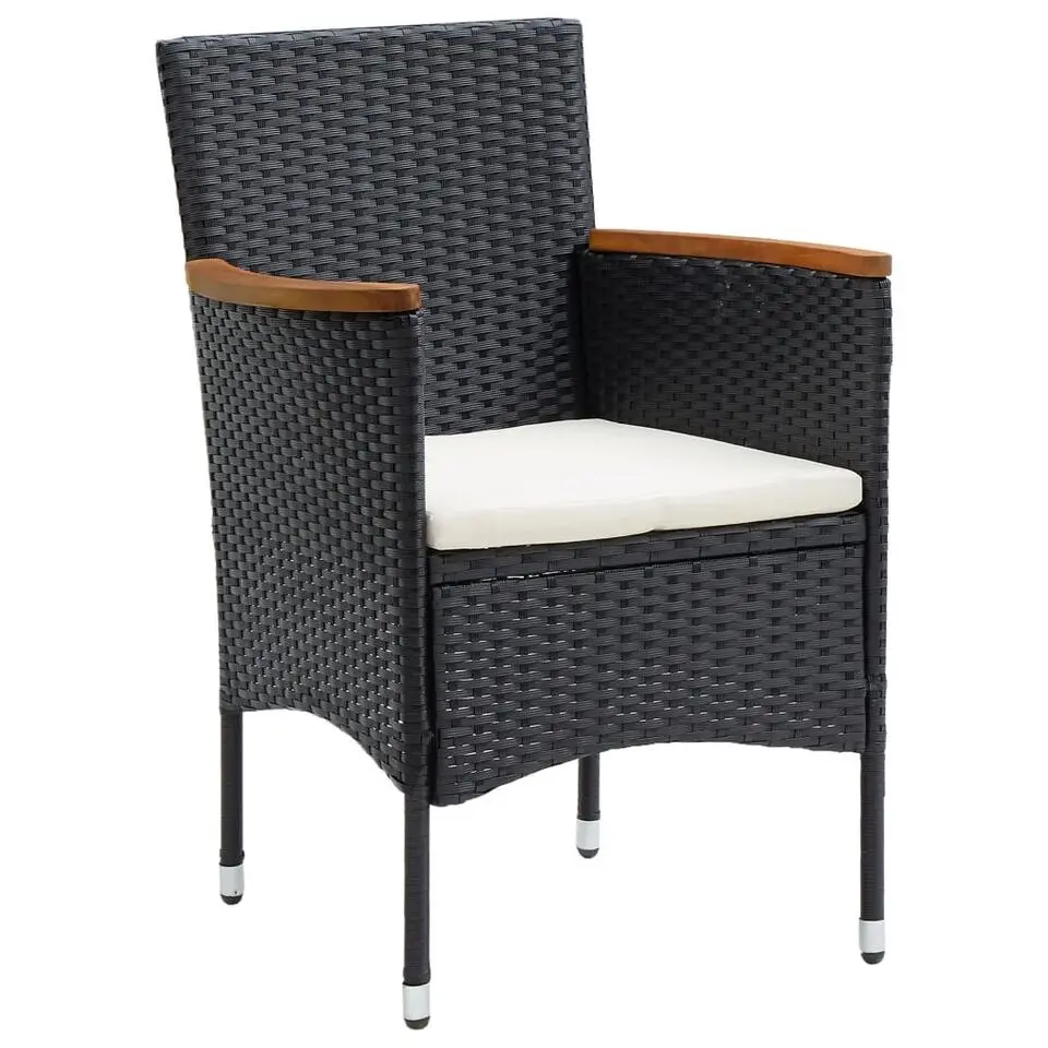 vidaXL - Tuinstoelen - Zwart - Rattan - 4 stuks