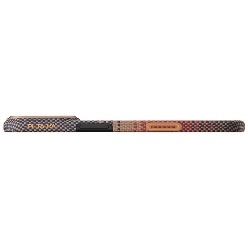 iPhone 17 Pro MagEZ Fushion Weaving MagSafe Aramid Schutzhülle (KI1702SP) - Sunset (Rot / Schwarz)