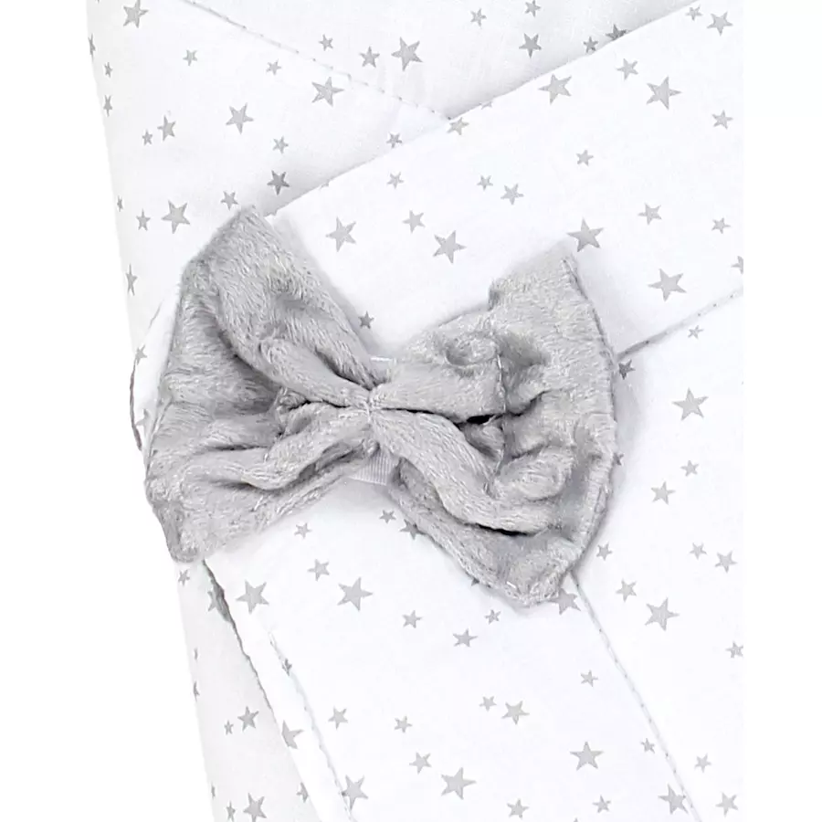TupTam Baby Winter Einschlagdecke Warm Wattiert Minky weißgrau
