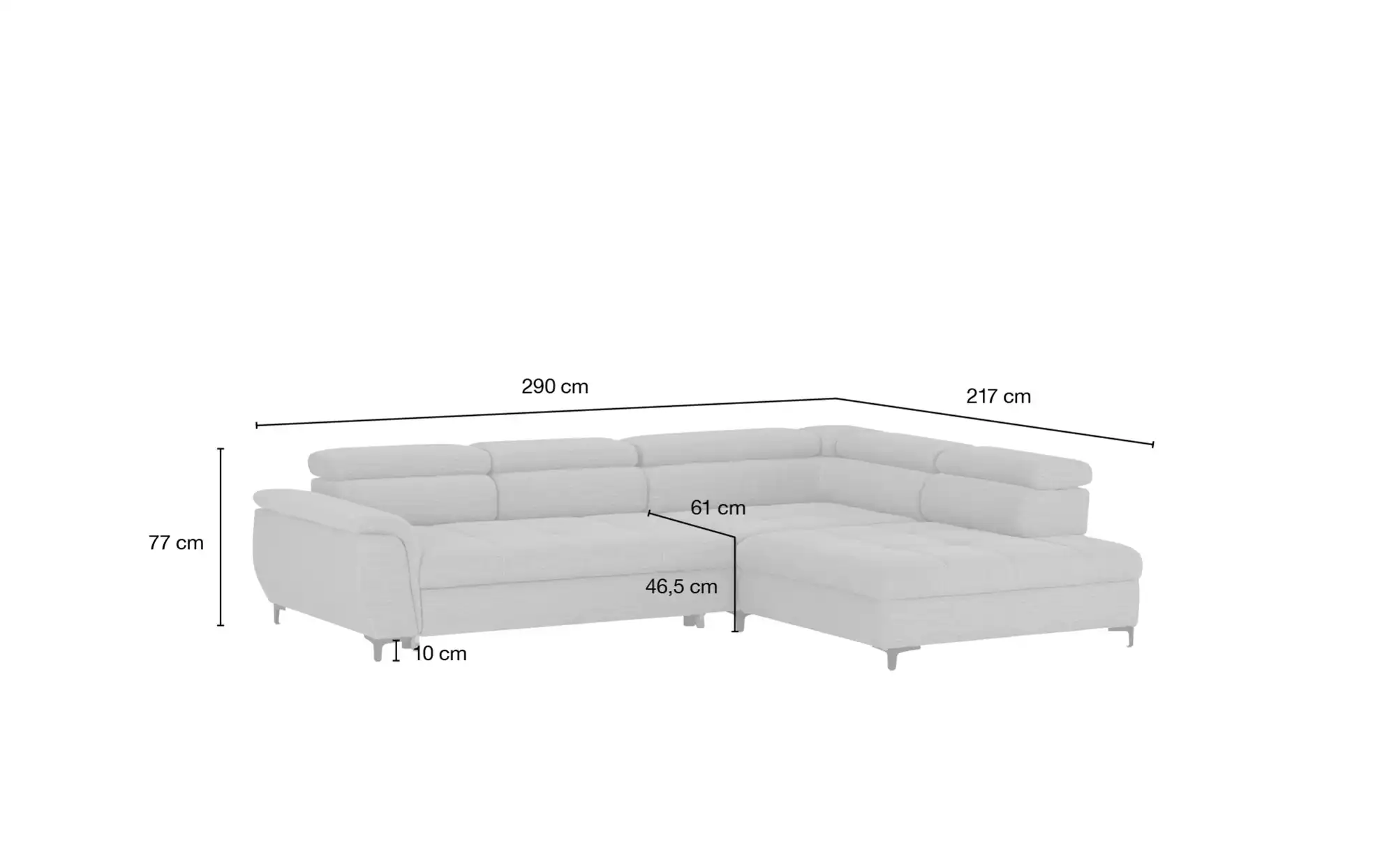 switch Ecksofa aus Flachgewebe Denvo
