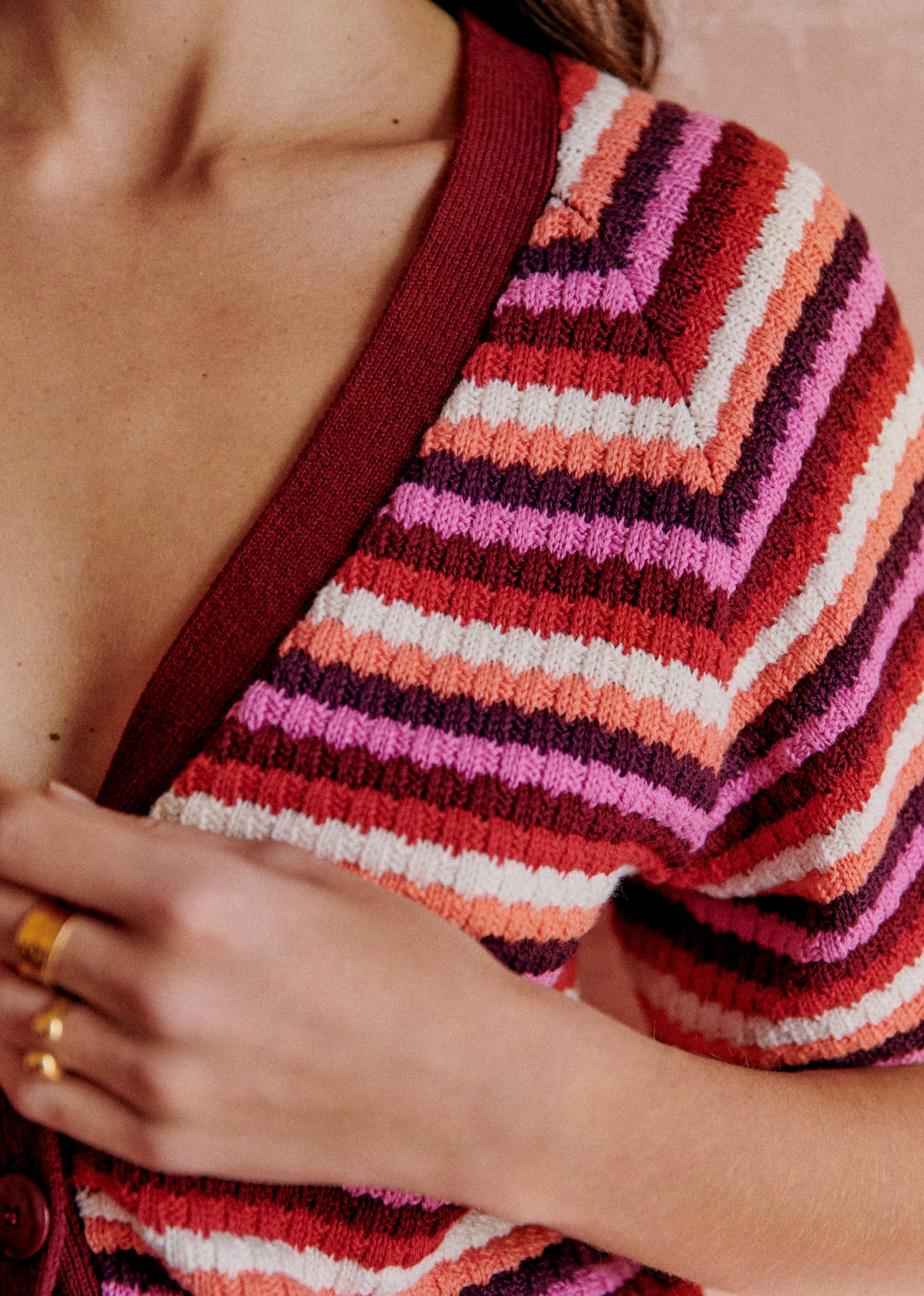 Gilet Loïse - Rayures Multico - E-SHOP/MAILLE 5905511