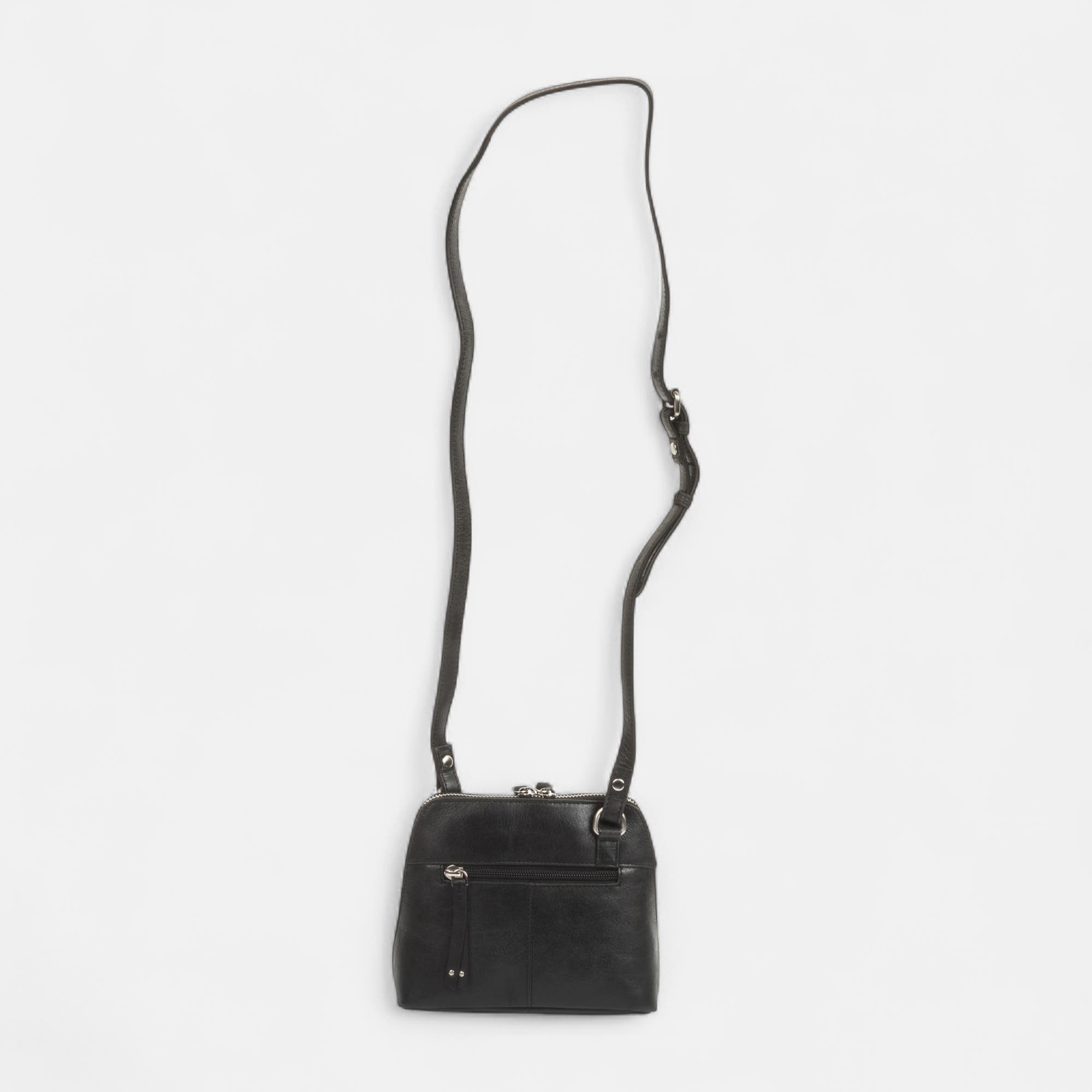Sac bandoulière en cuir noir