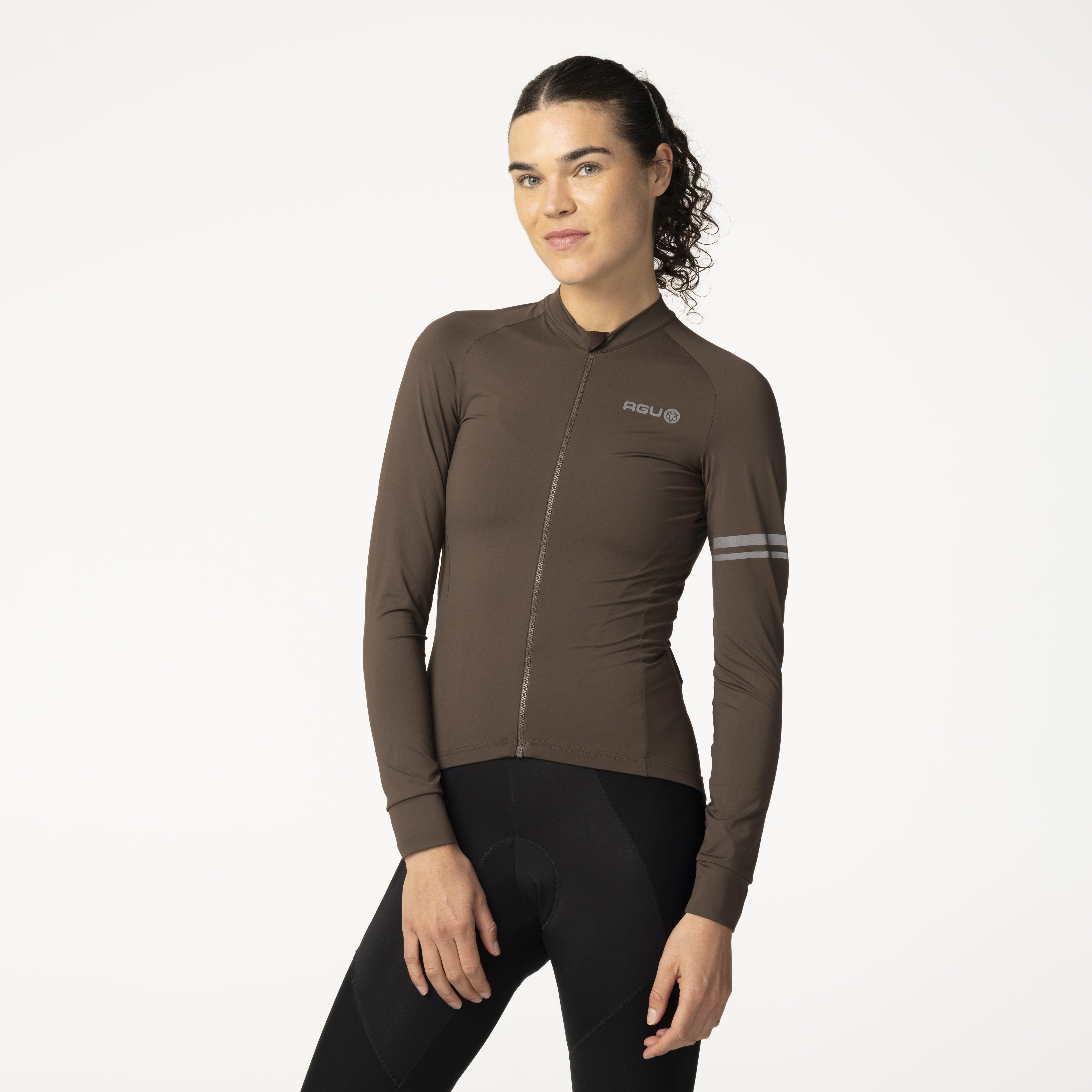 AGU Solid Performance Dames lange mouwen fietsshirt - Brown