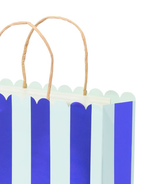 Sac cadeau L rayé bleu