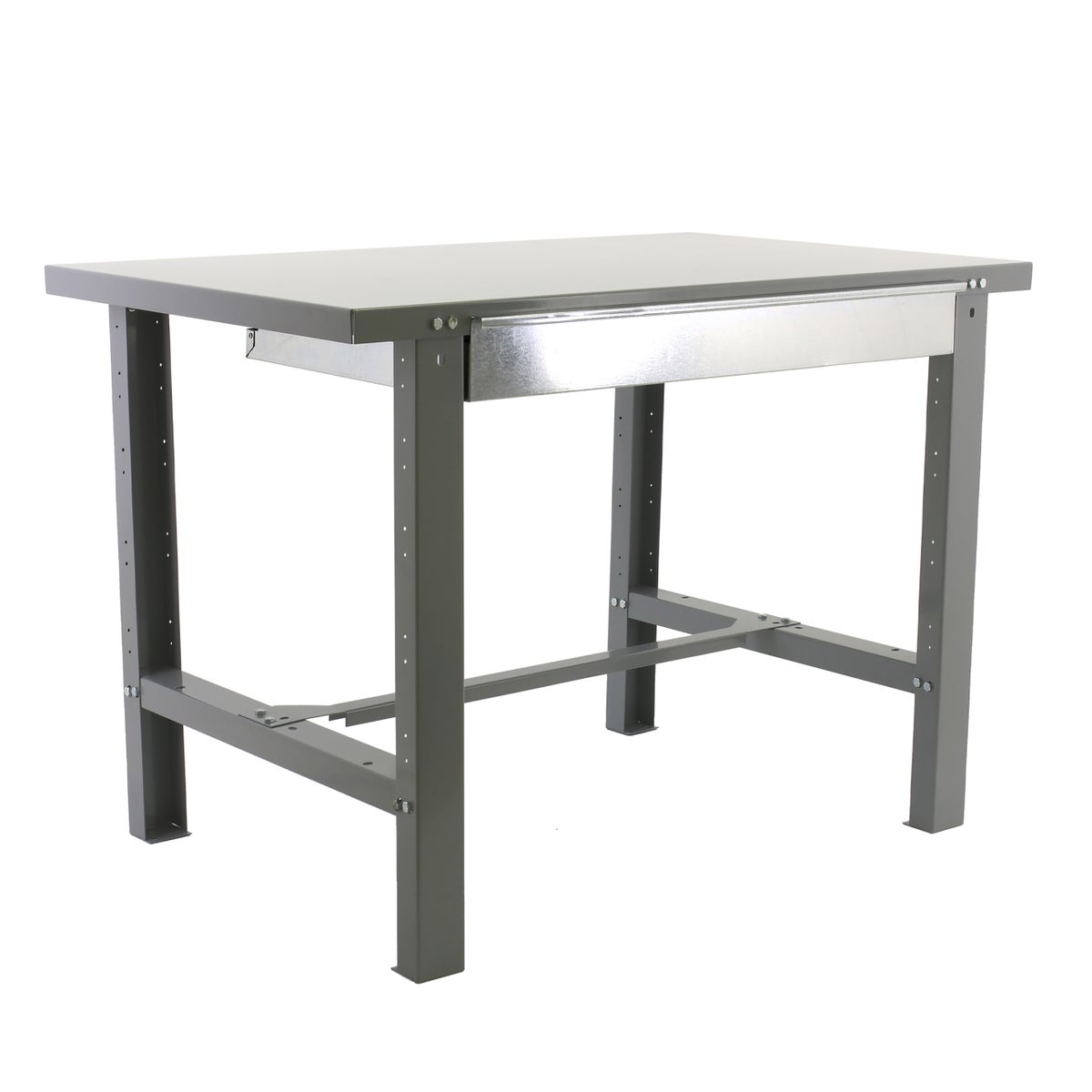PROREGAL Buffalo Metalen werkbank met lade, afmetingen (H x B x D): 83 x 180 x 73 cm, draagvermogen: 600 kg, grijs