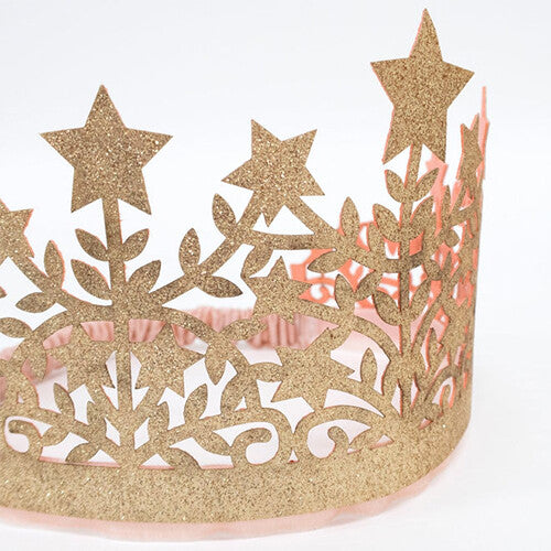 Meri meri kroon glitter - goud