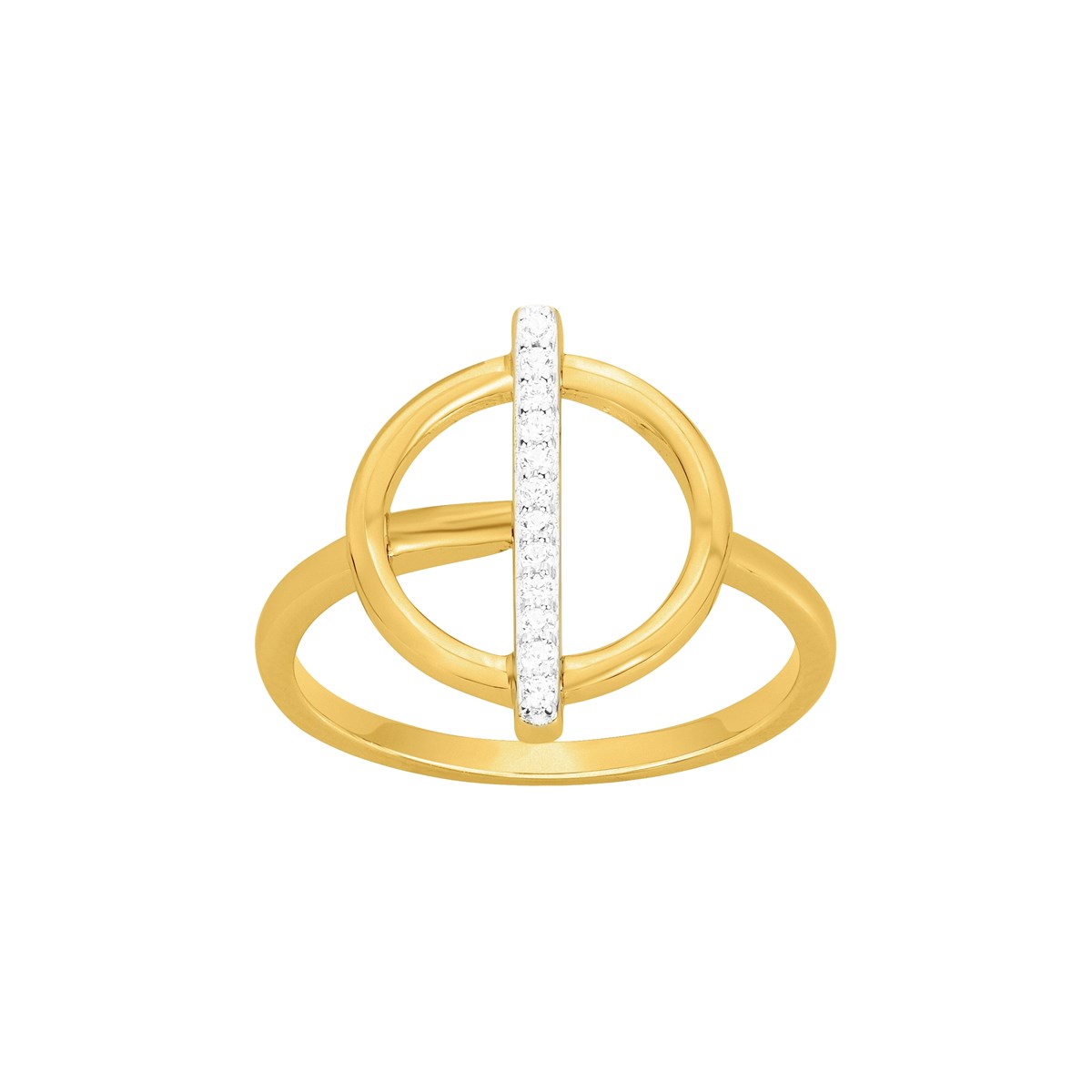 Bague en Plaqué Or avec oxyde de zirconium blanc
