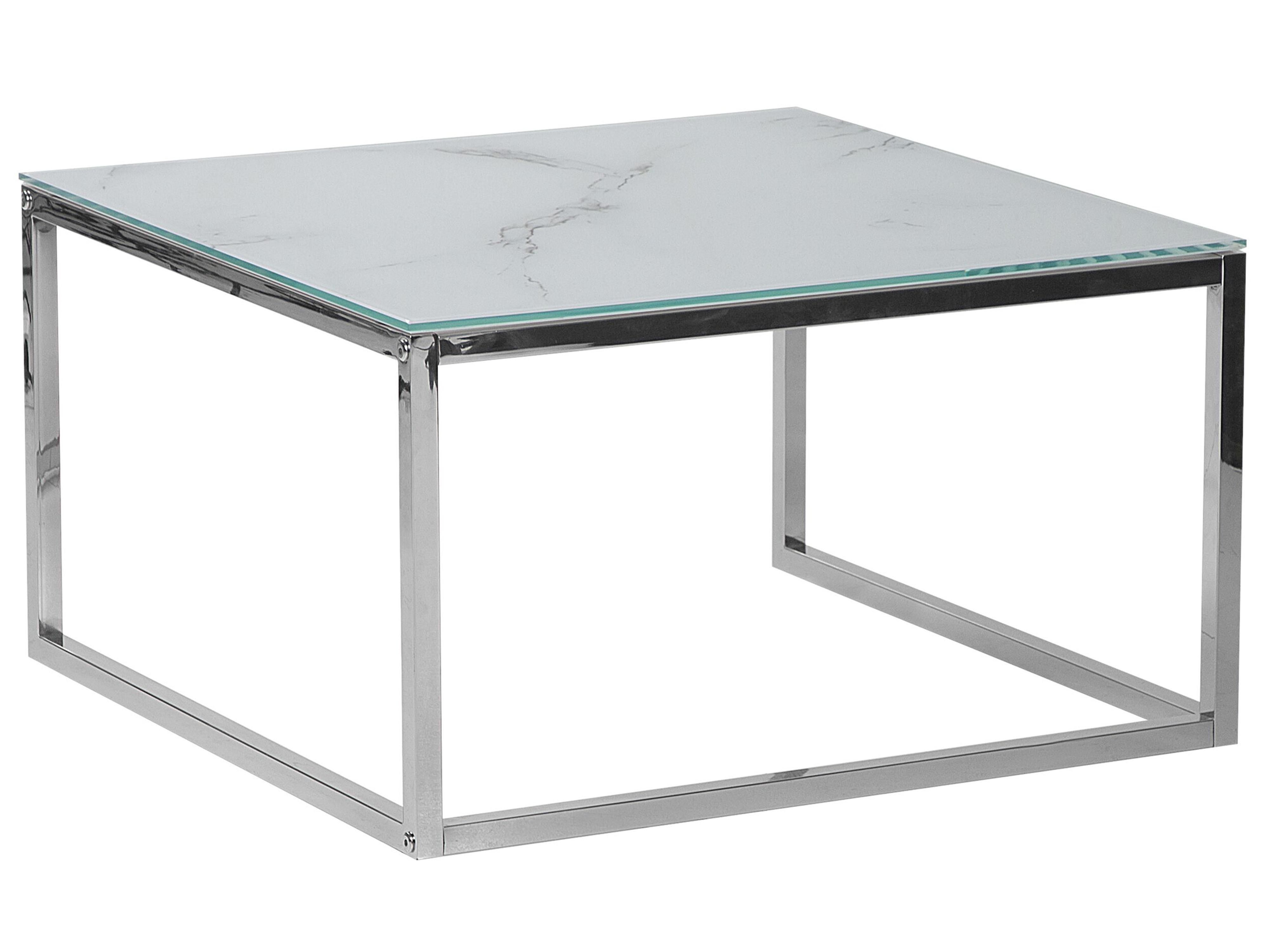 Set van 2 salontafels BREA Veiligheidsglas Wit marmer