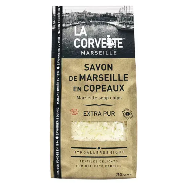Sachê de Flocos de Sabonete de Marselha La Corvette Marseille Extra Puro 750g