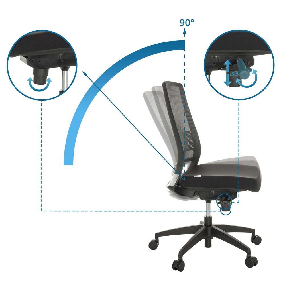 Profi Bürostuhl PORTO ECO I Stoff ohne Armlehnen hjh OFFICE