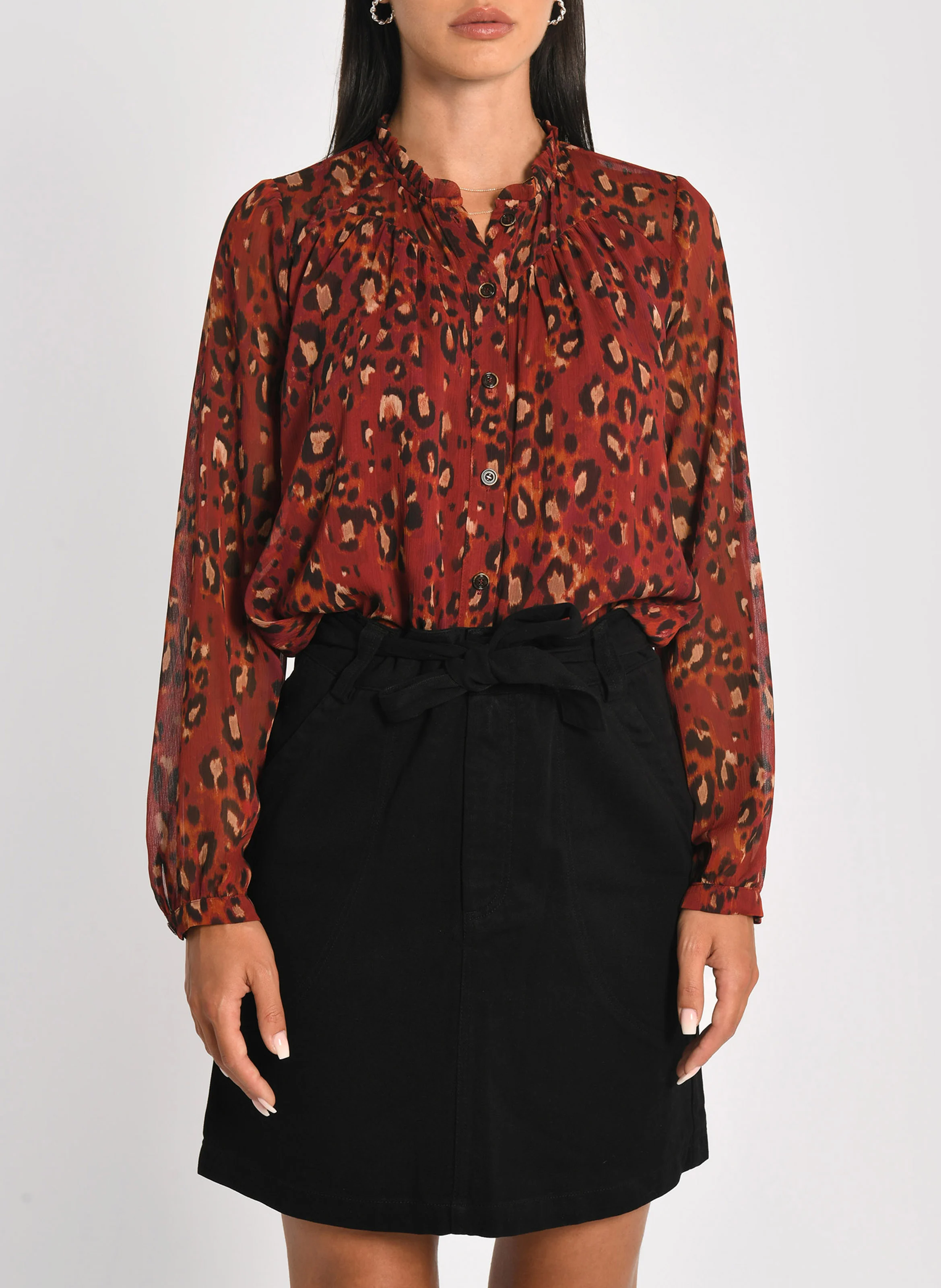 MINA - Chemise col officier | Rouge