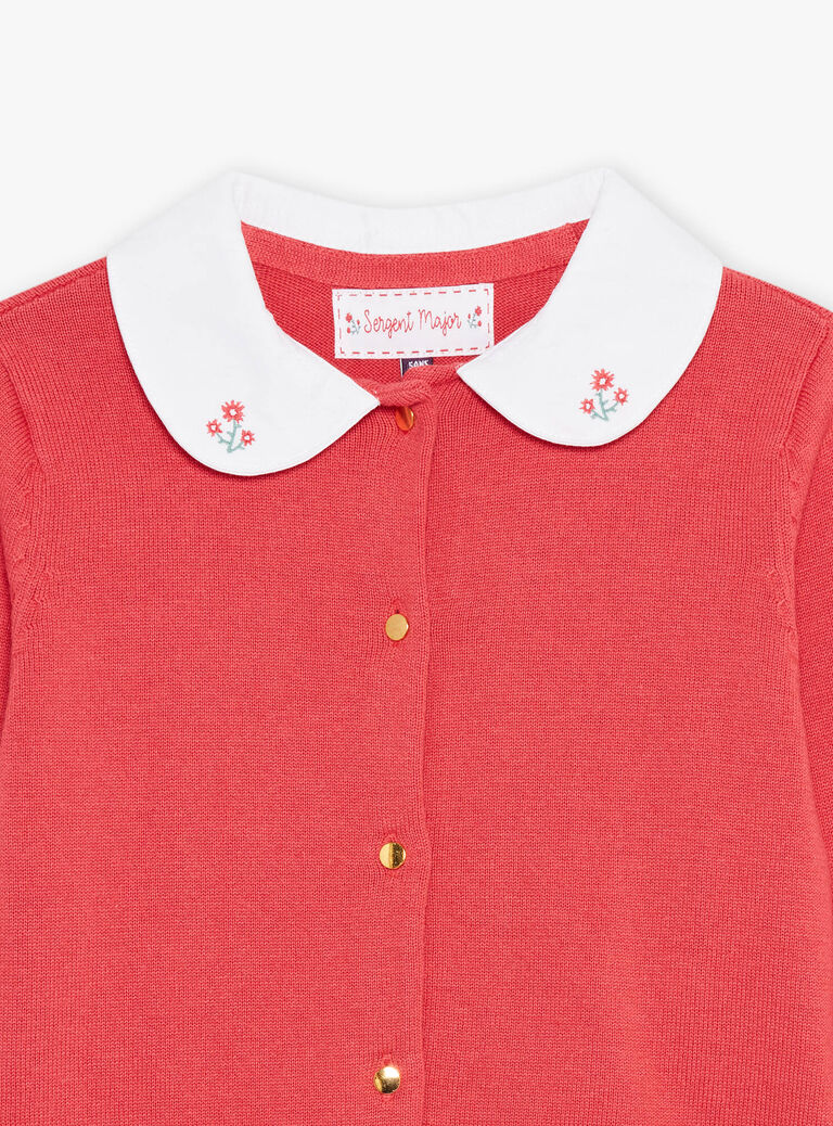 Cardigan rouge en coton