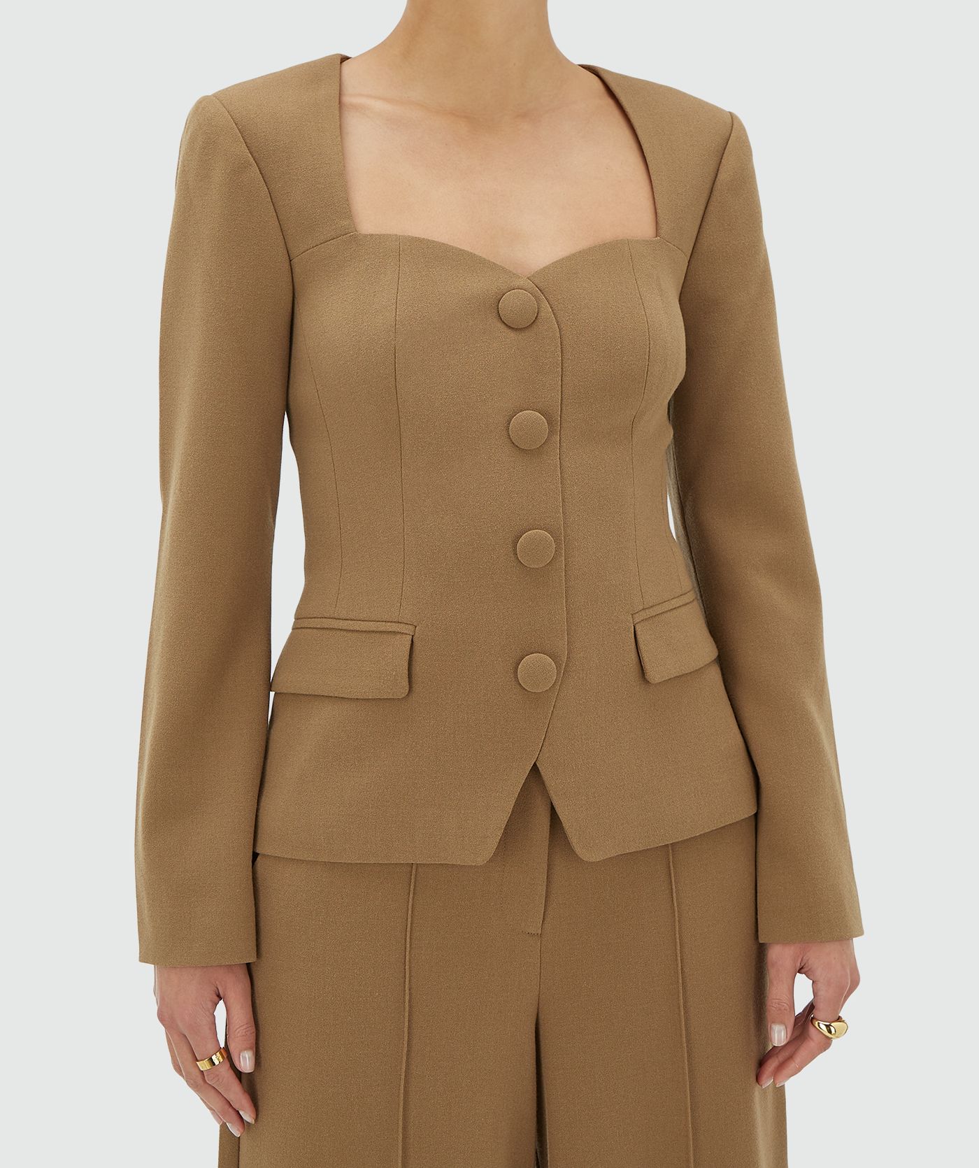 JV-LISE fitted bustier top - khaki