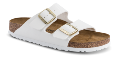 Birkenstock Arizona med Narrow Original fodseng Birko-Flor Hvid lak