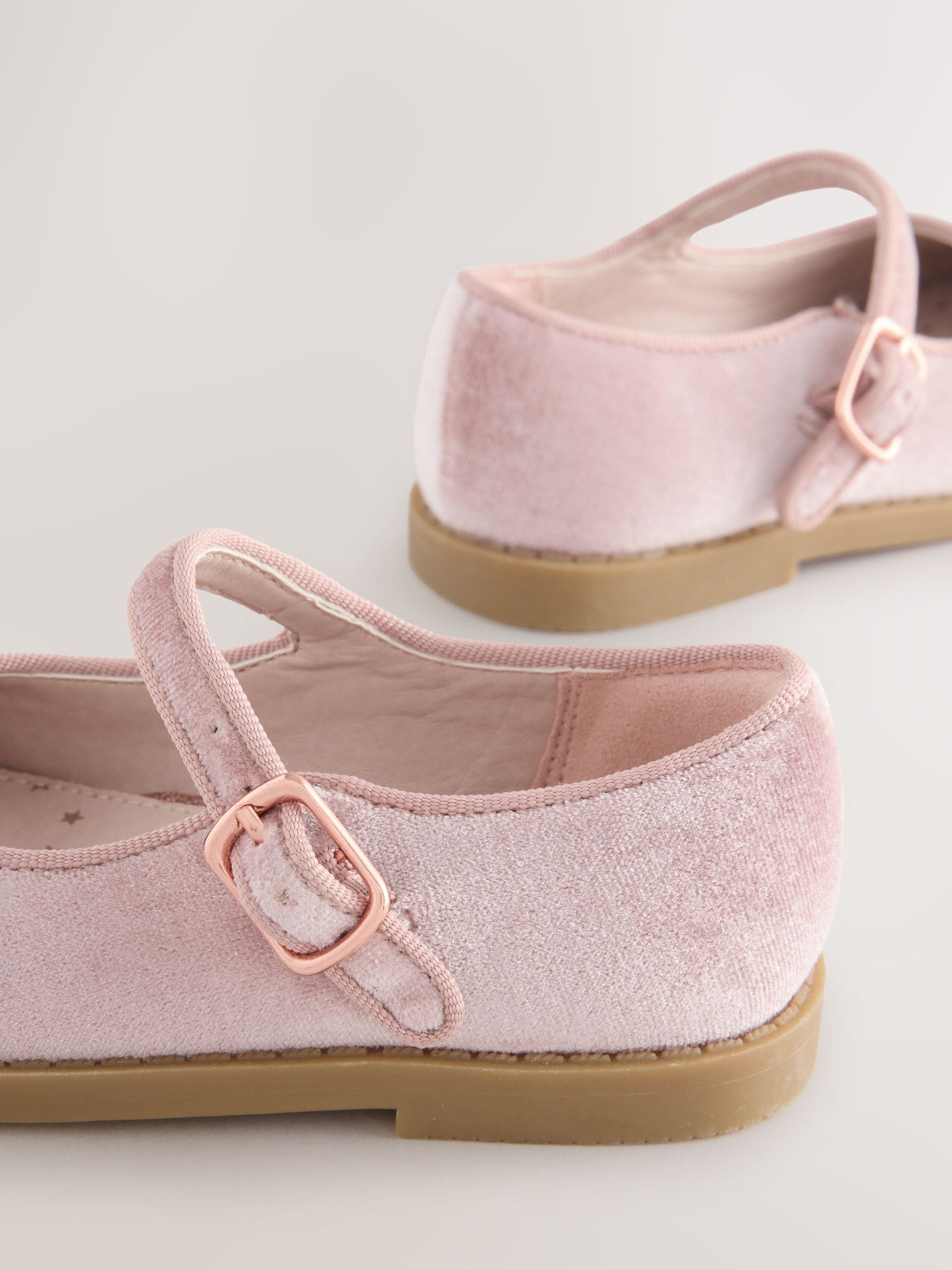 Roze velours - Mary Jane-schoenen