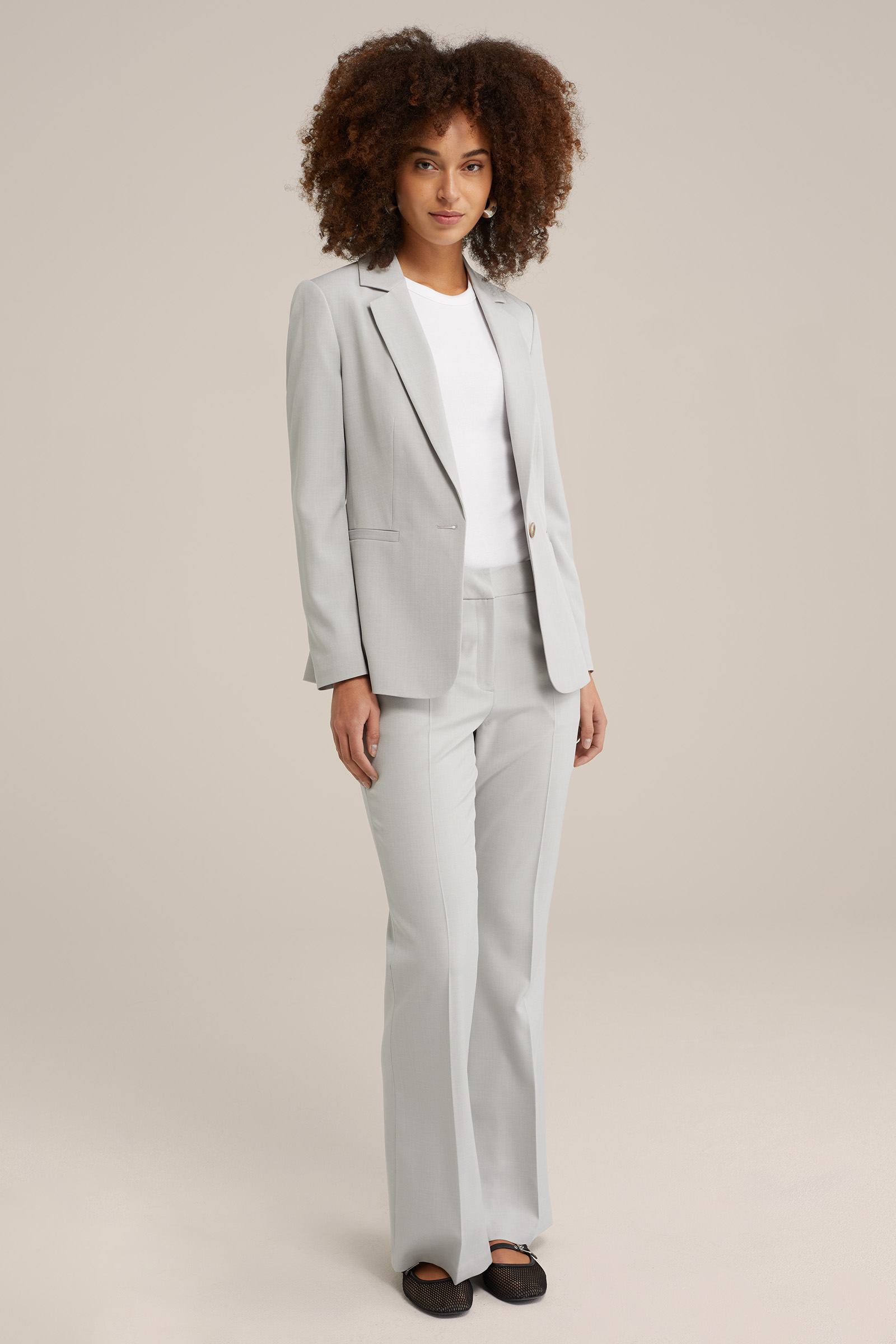 flared pantalon WE Fashion Lichtgrijs
