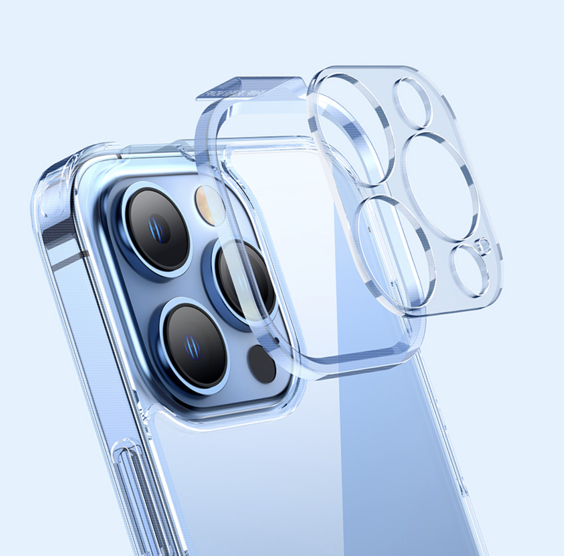 iPhone 14 Pro Max Hülle TPU Bumper Super-Keramikglas mit Kameraschutz   Display Panzerglas - Transparent