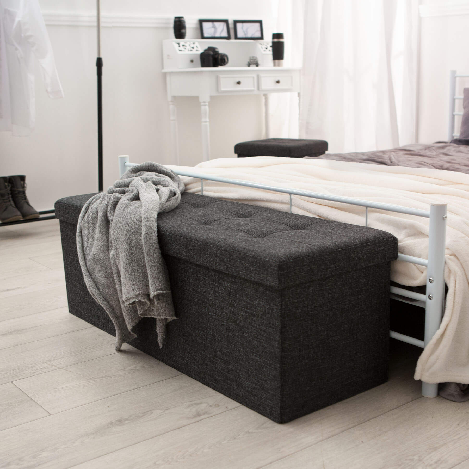 tectake® Sitzhocker, faltbar, Polyester, 110 x 38 x 38 cm