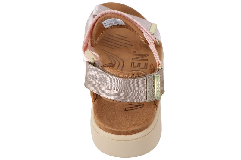 WODEN LINE BLUSH MULTI SANDAL I LYSERØDT TEKSTIL