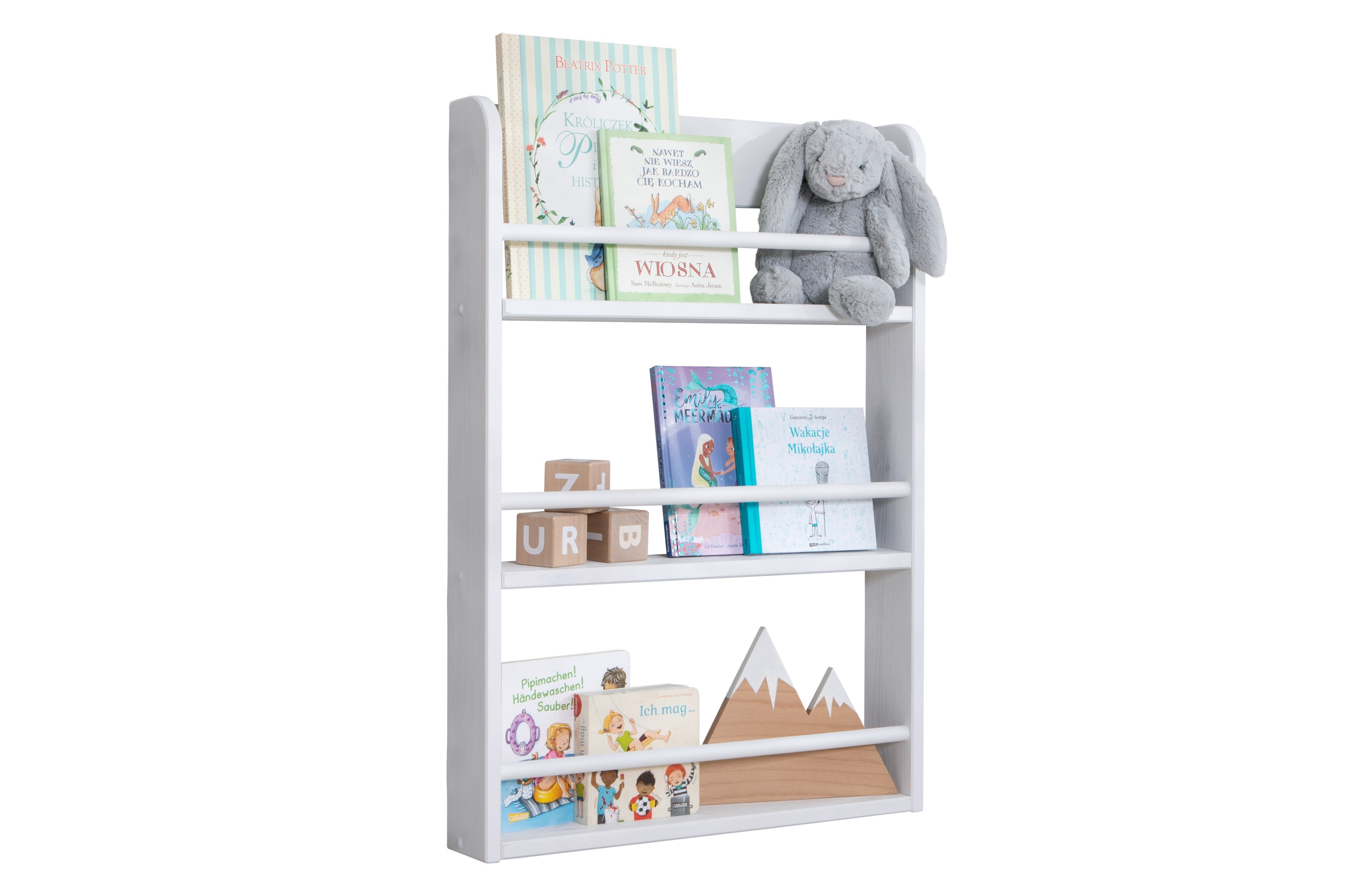 TiCAA Kinder Bücherregal Toni 55x80 & 60x130