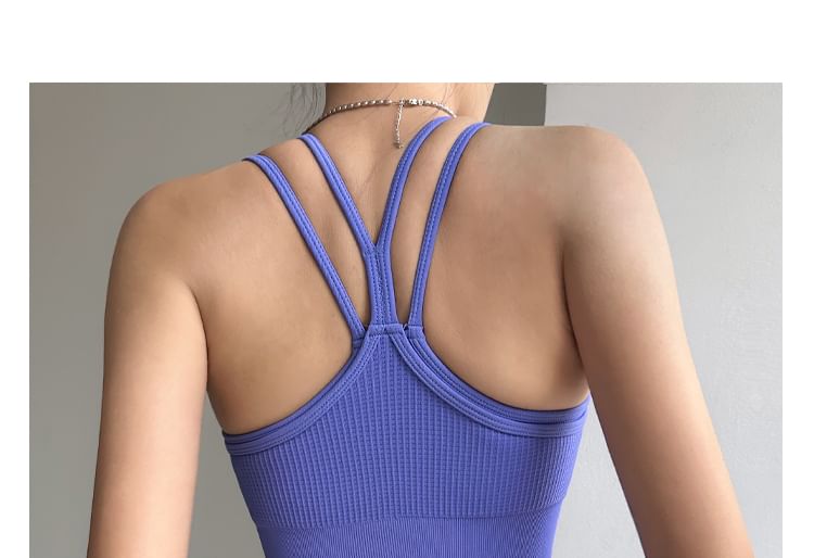 Faiar - Sport Scoop Neck Mock Two Piece Ribbed Crop Bra Top
