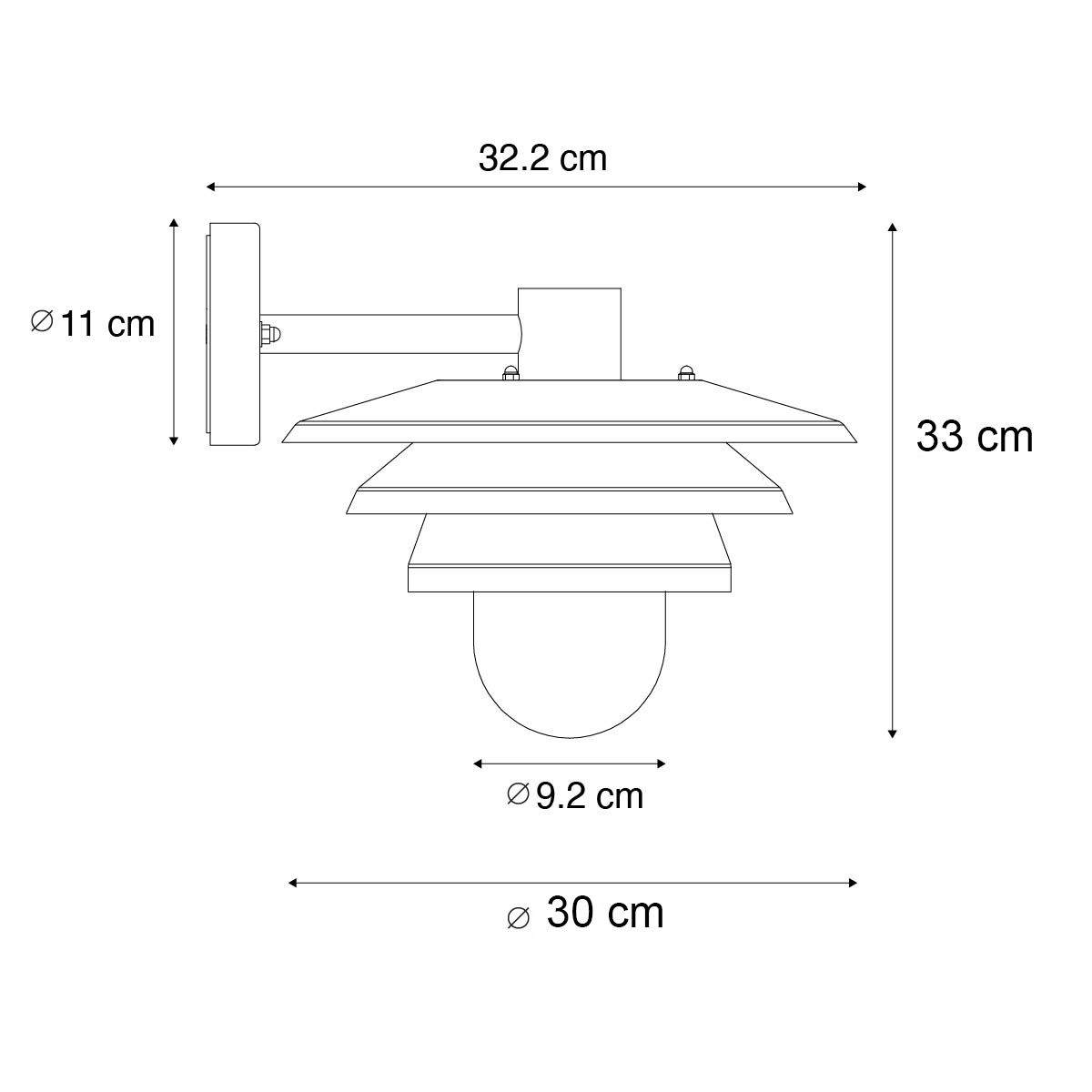 Design buiten wandlamp zwart IP44 - Morty