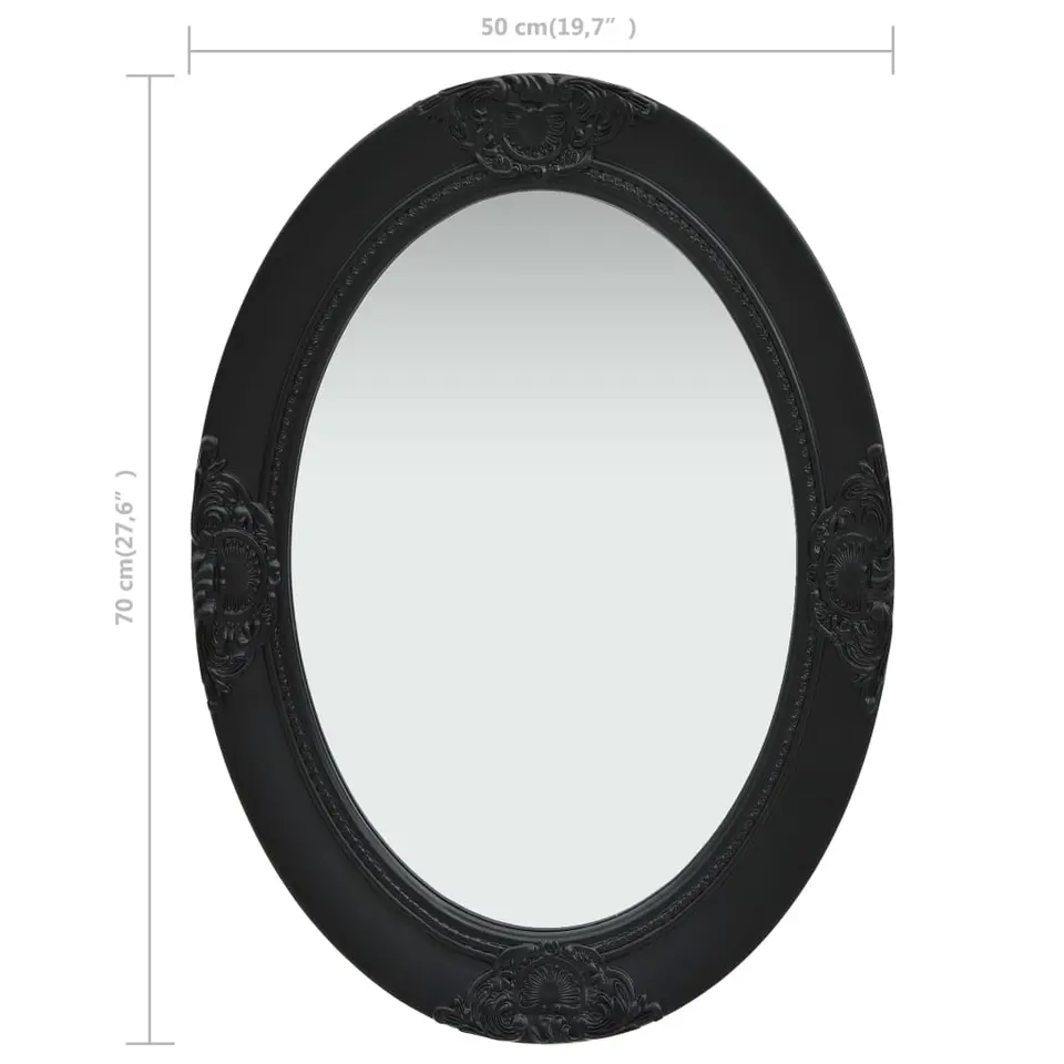 vidaXL - Wandspiegel - Zwart - Hout - 50 x 70 cm