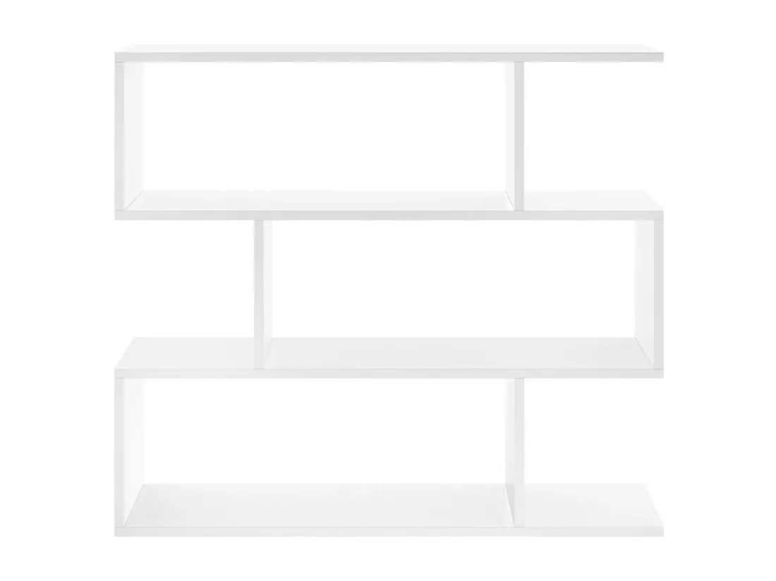 Bibliothèque Djovi, Etagère de bureau polyvalente, Bibliothèque avec 3 étagères, 110x25h96 cm, Blanc