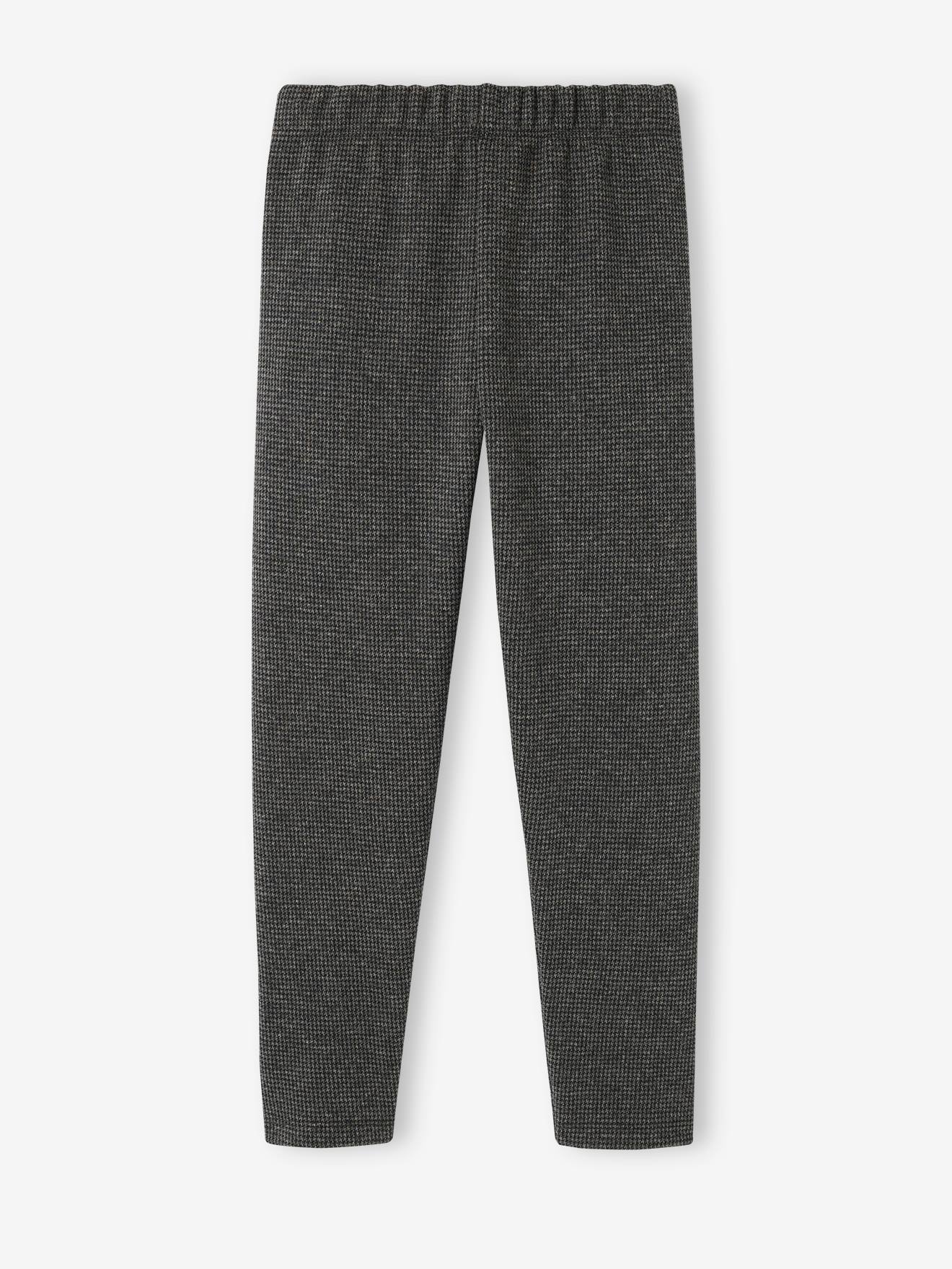 Leggings xadrez para meninas, xadrez cinza