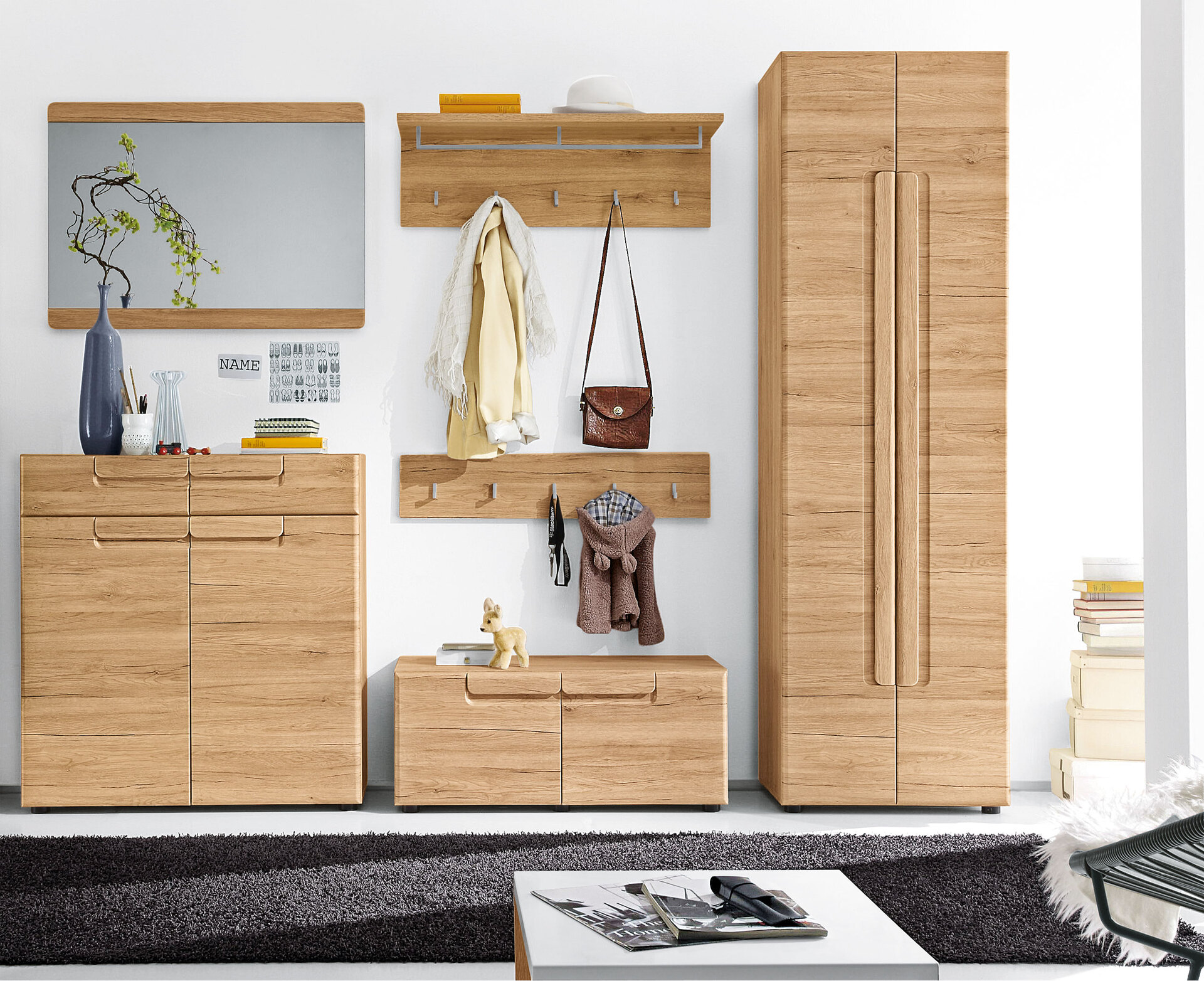 Garderobenschrank Malea San Remo Eiche hell Nachbildungca. 60 x 191 x 38 cm