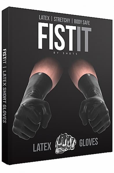 Fist It Latex Short Gloves Black Fisting hansker