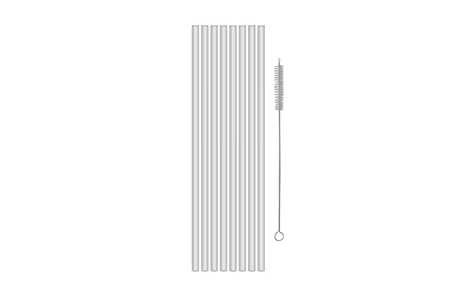 Koziol Sicherheitstrinkhalme Cheers Straws 270mm mit Bürste 8er-Set
