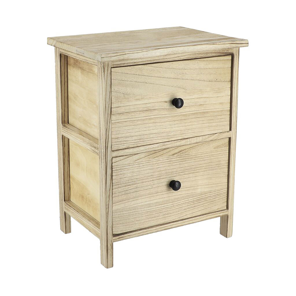 Meuble de rangement salle de bain 2 tiroirs bois 27.5x48x37.5cm