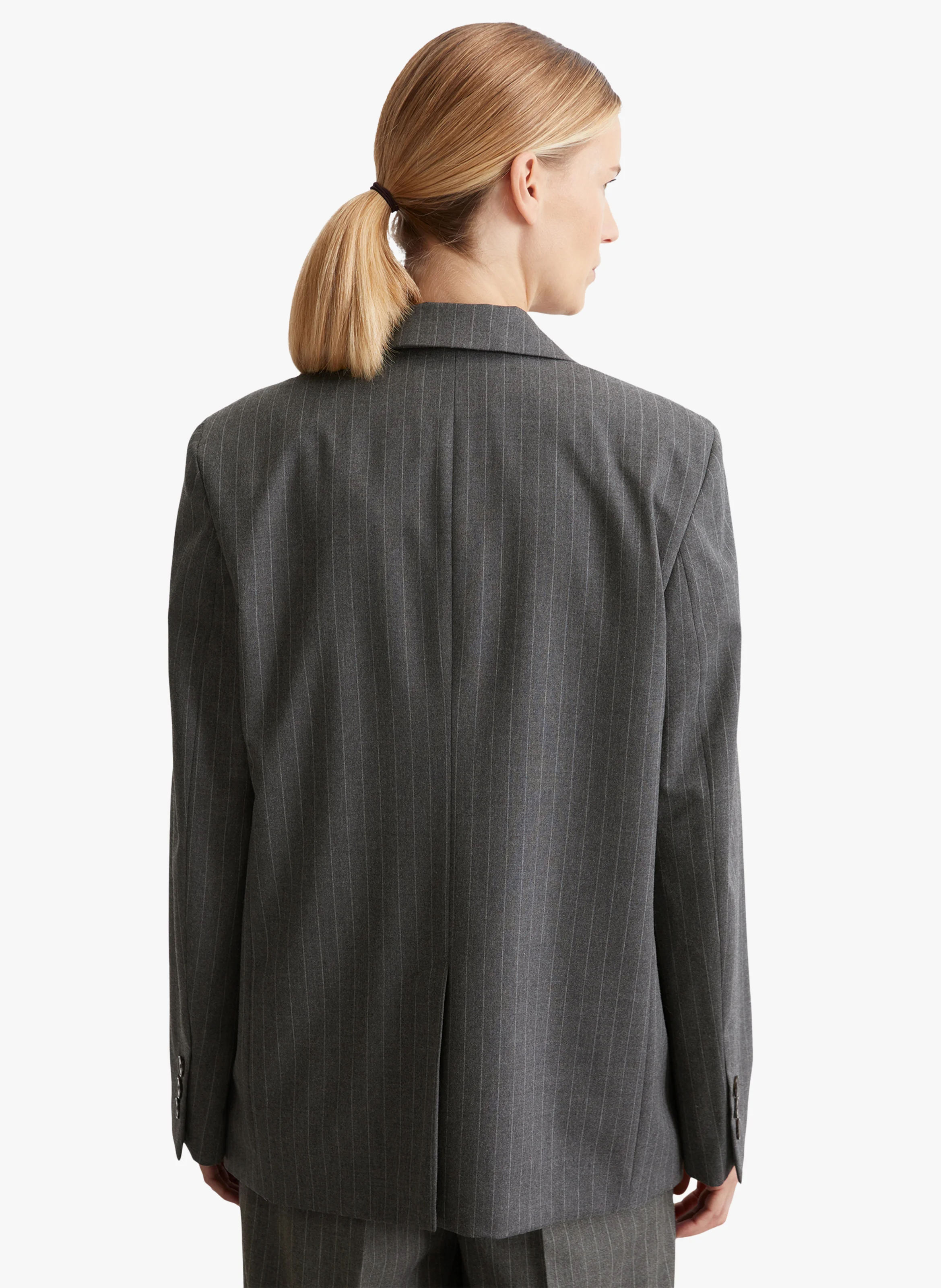 Blazer boyfriend ample rayé| Multicolore