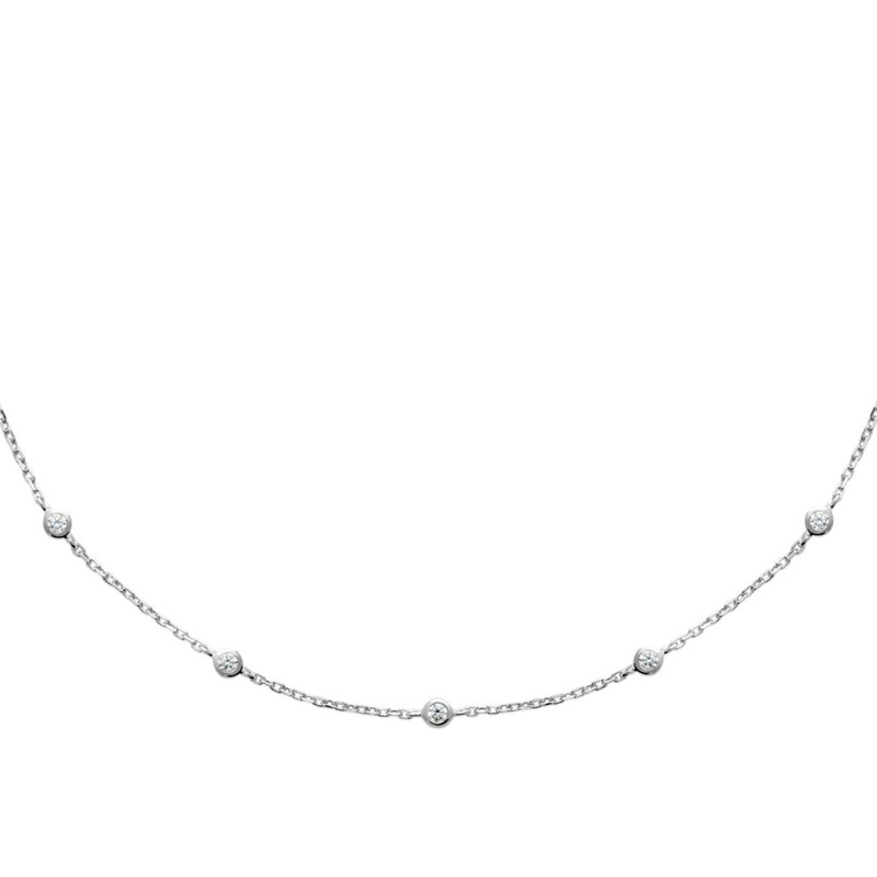 Collier Femme - Argent 925 - Oxyde de zirconium - Longueur : 45 cm