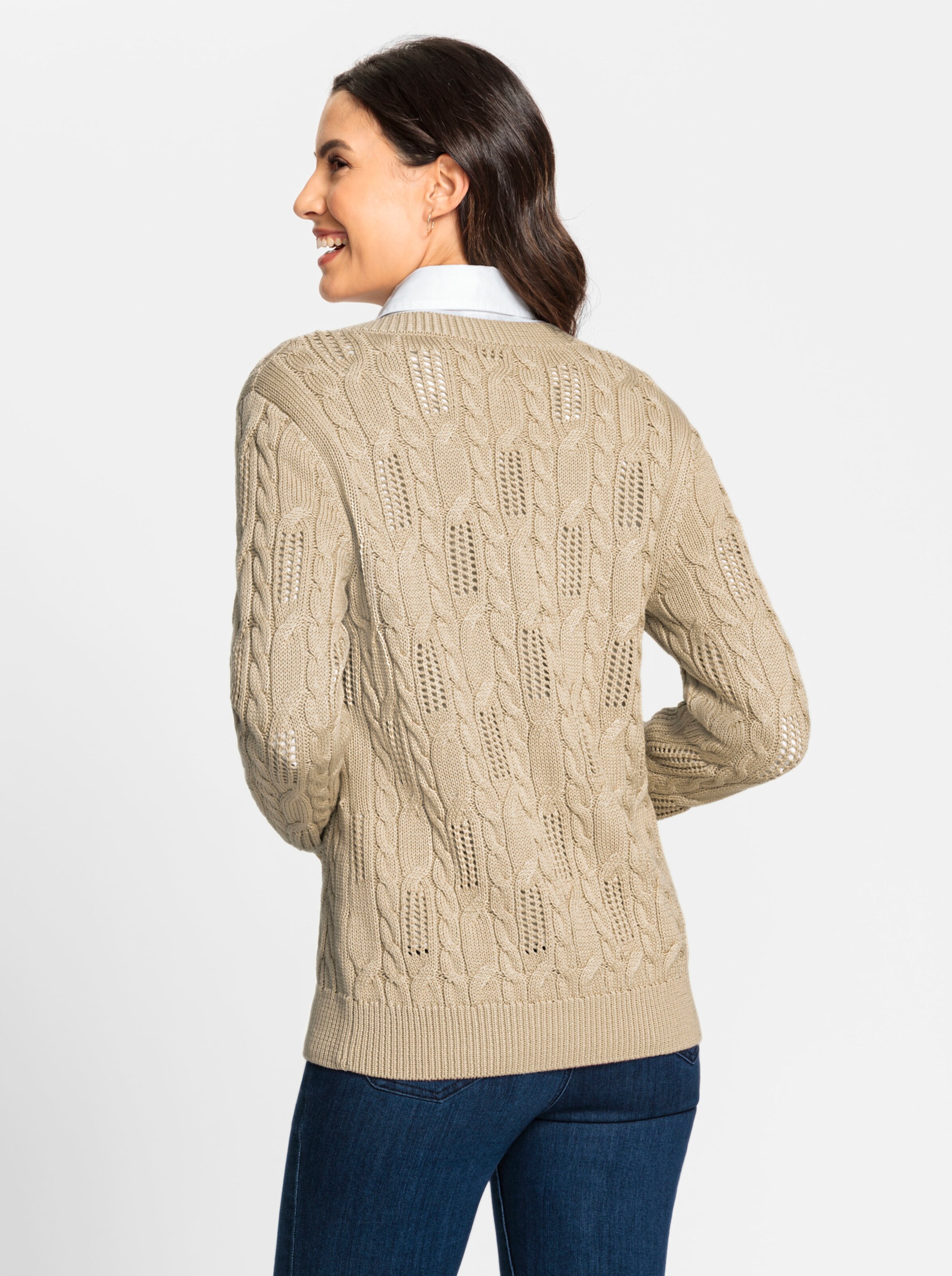 Strickjacke in sand