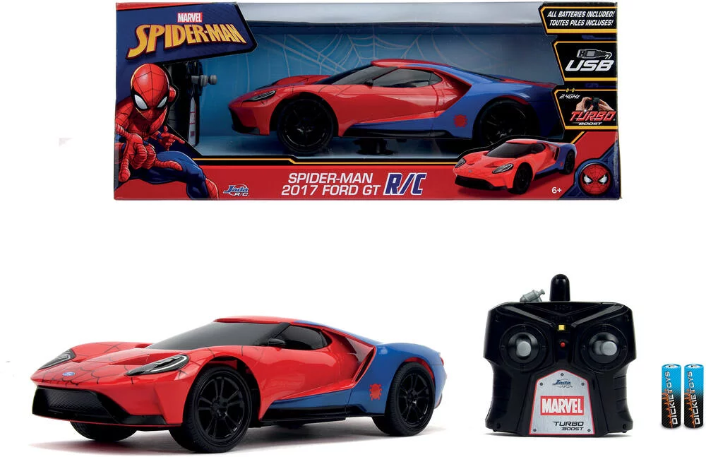 MARVEL SPIDER-MAN- VOITURE RADIOCOMMANDE  FORD GT 1\/16