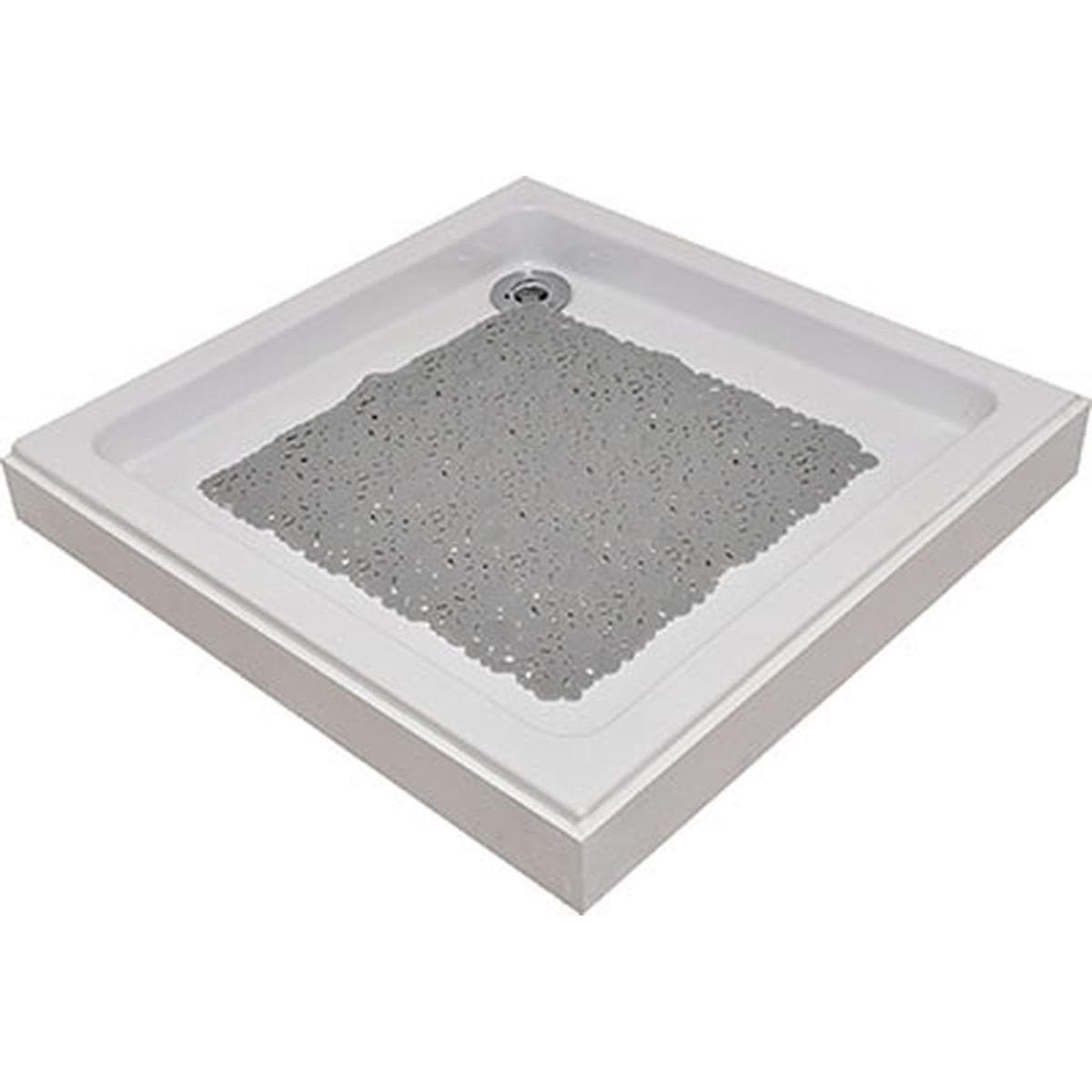 FOND DE DOUCHE 50X50CM BULLES GRIS PERLE
