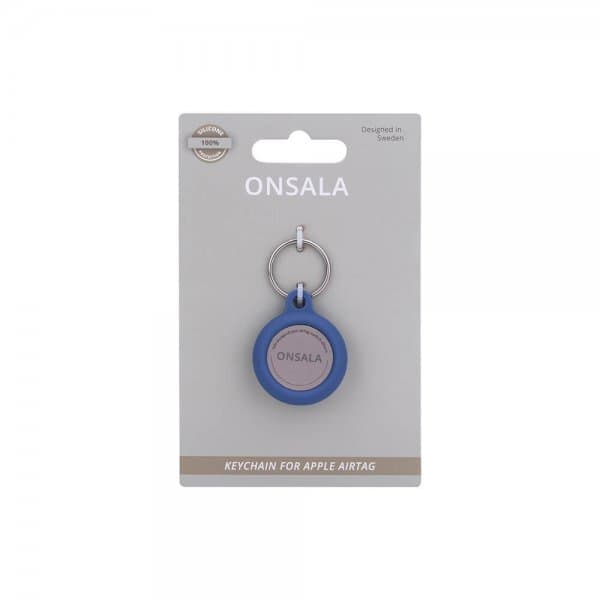 Onsala Apple AirTag Holder Silikone med Nøglering Blå