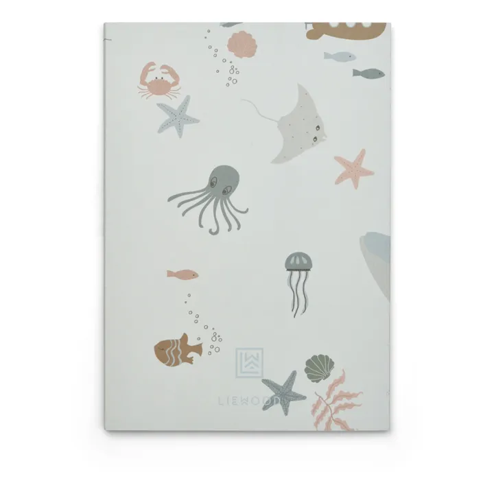 Liewood Carnets A5 Sidney - Set de 3 | Sea creature/Stripe mix