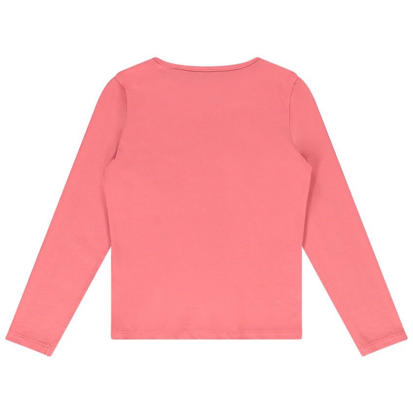 T-shirt manches longues en jersey print fantaisie pour fille - Fuchsia