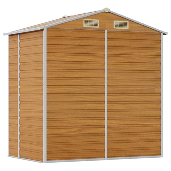 vidaXL Hageskur lysebrun 191x130x198 cm galvanisert stål