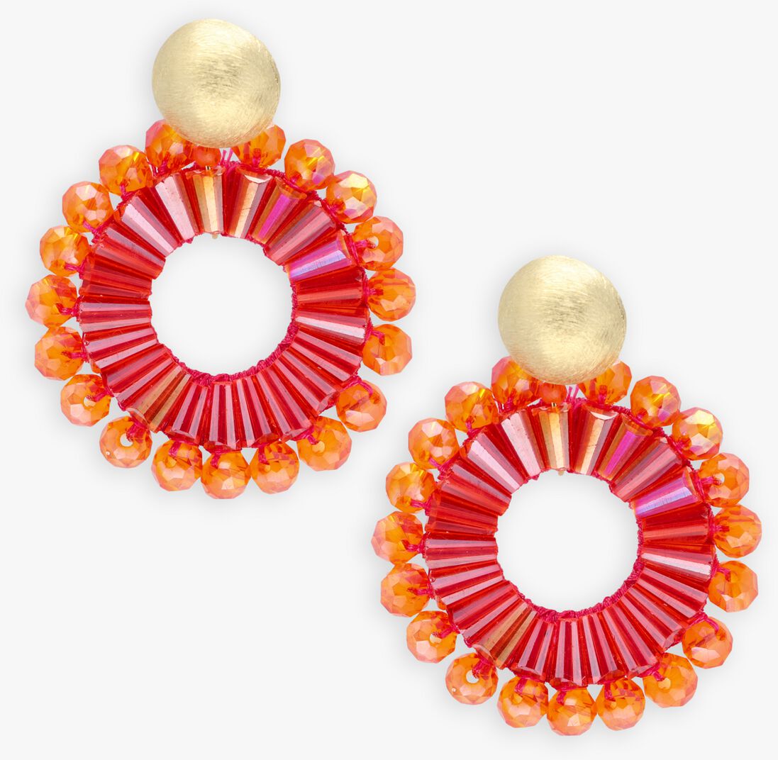 oranje lott. gioielli sieraad si open circle double beads s
