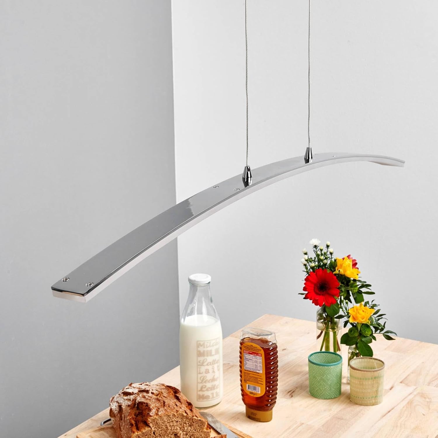Lucande LED Lorian (Modern) in Chrom aus Aluminium (216 flammig,) Wohnzimmerleuchte